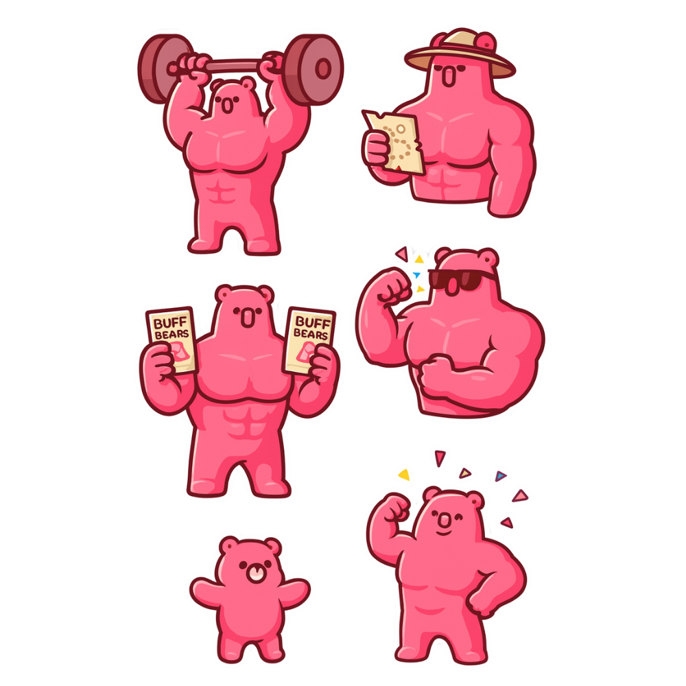 Buff Orange Sticker Buff Bears - All Products